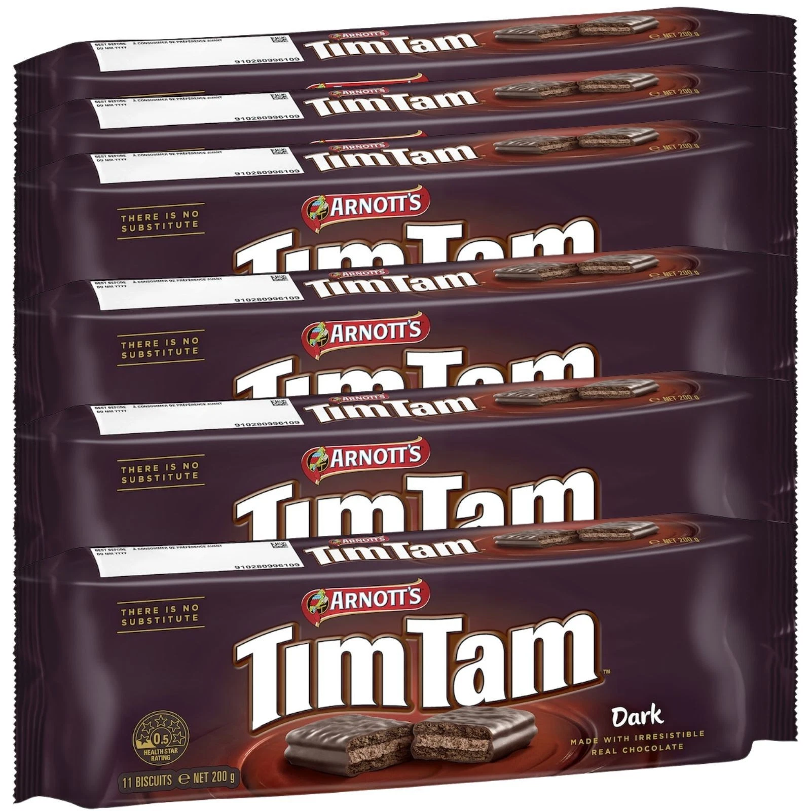 s-l1600 6x Arnott's Tim Tam Dark Chocolate Biscuits 200g - 1 Packet (Fresh Australian Batch) - Image 1